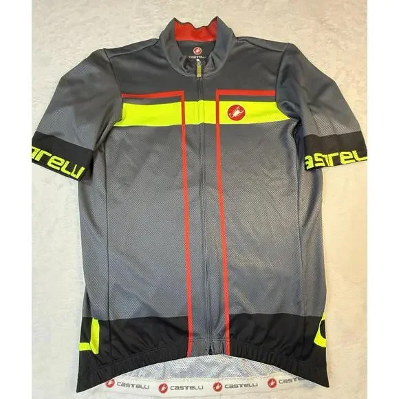 Castelli Velocissimo Jersey Gray Short Sleeve Mens Size Large - Picture 1 of 5